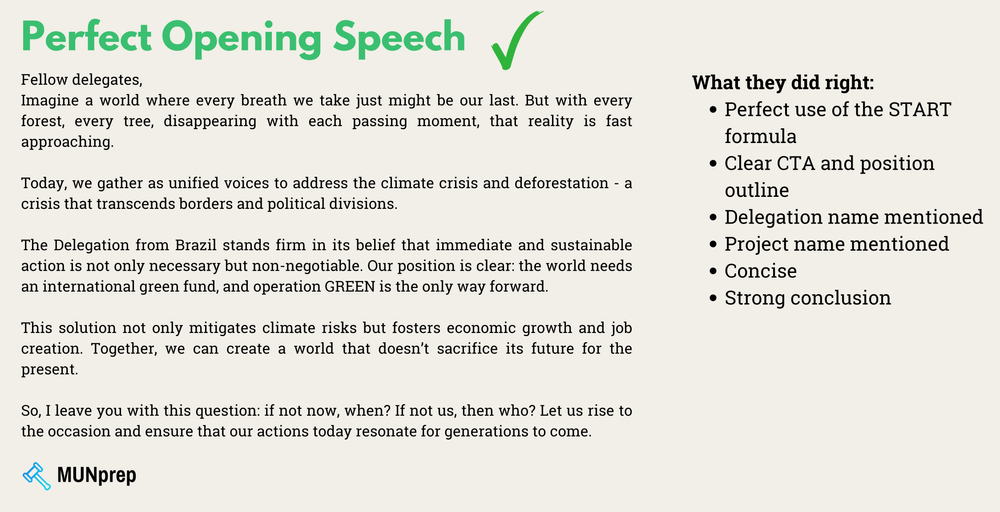 Writing the Perfect MUN Opening Speech Writing the Perfect MUN Opening Speech