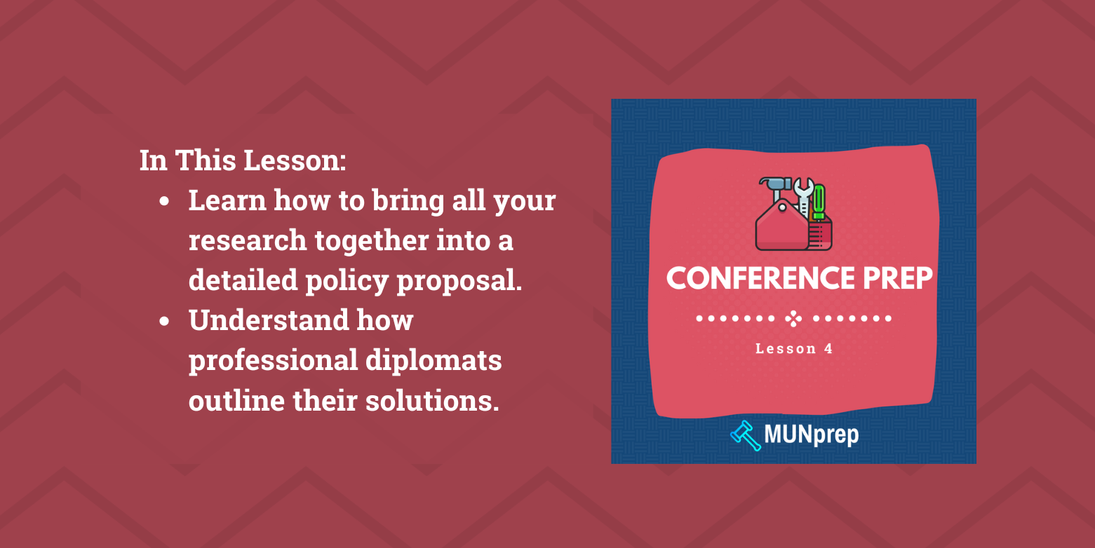Today we learn about problem-solving, how to turn ideas and solutions into a coherent policy proposal.